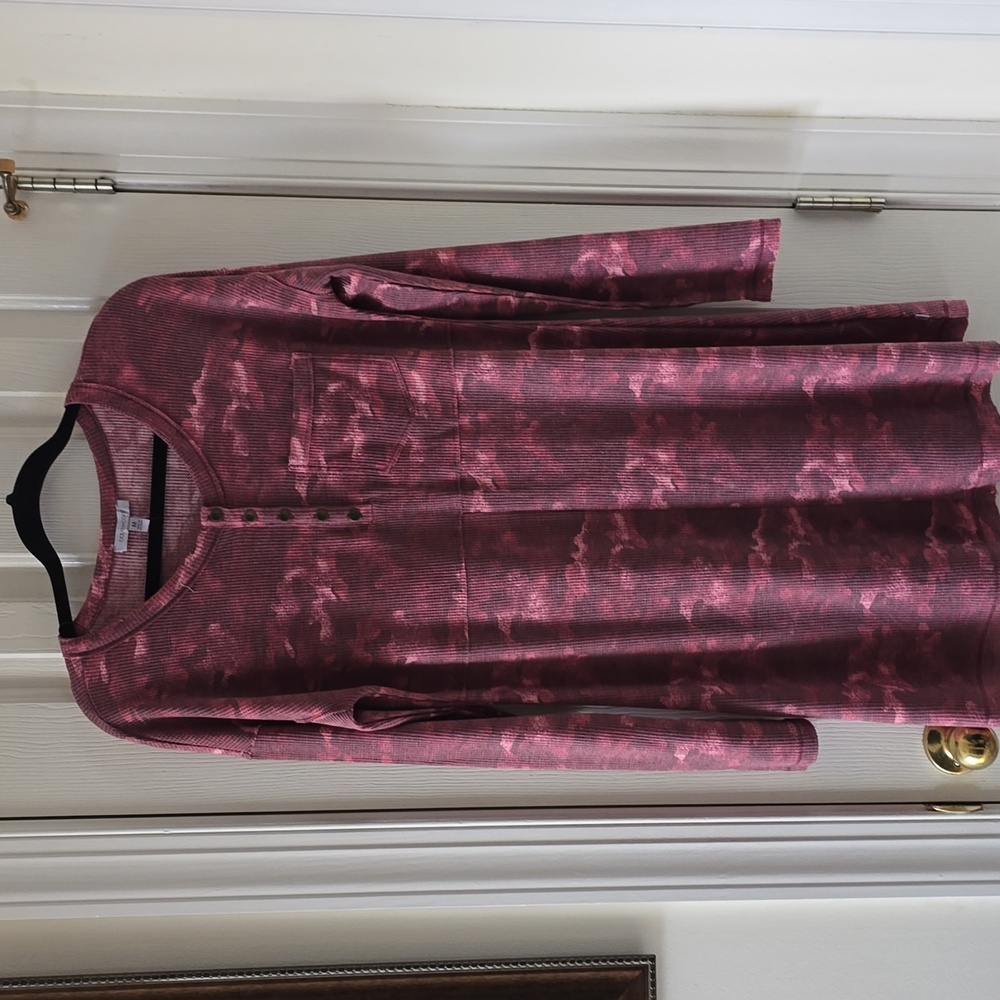 OCEAN+COAST BRAND WOMEN'S LONG SLEEVES THERMAL "BRICK CAMO" DRESS SIZE MEDIUM